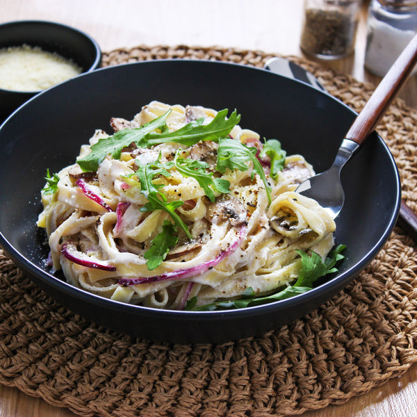 Creamy Mushroom Fettuccini Recipe | EasiYo EU