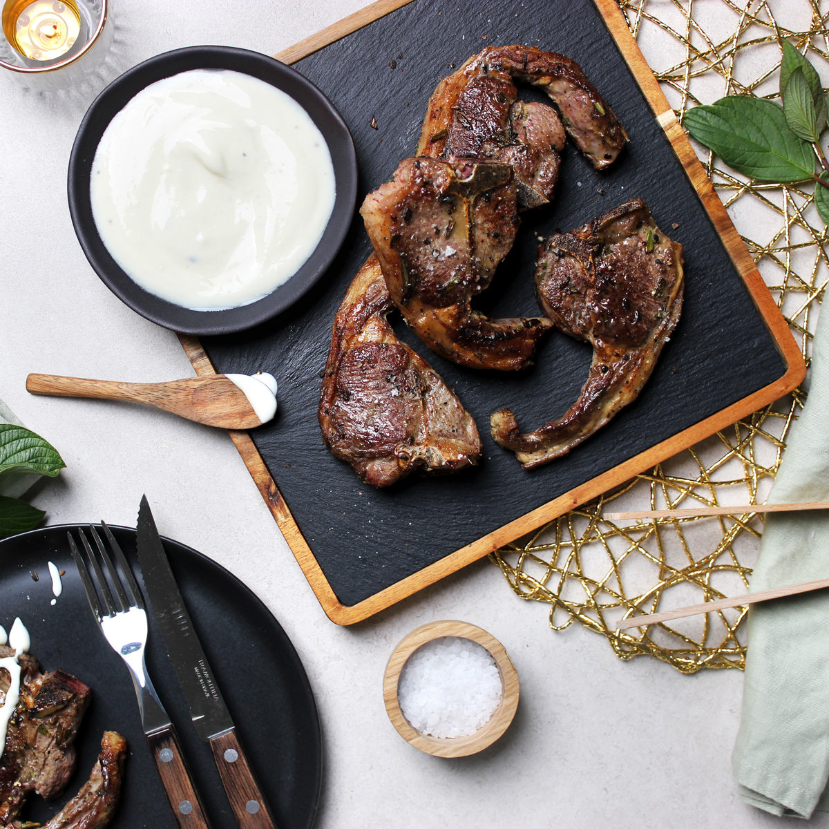 Lamb Chops & Horseradish Yogurt