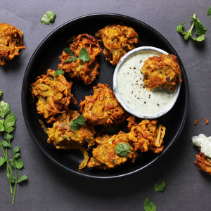 Onion Bhaji with Mint Dipping Sauce