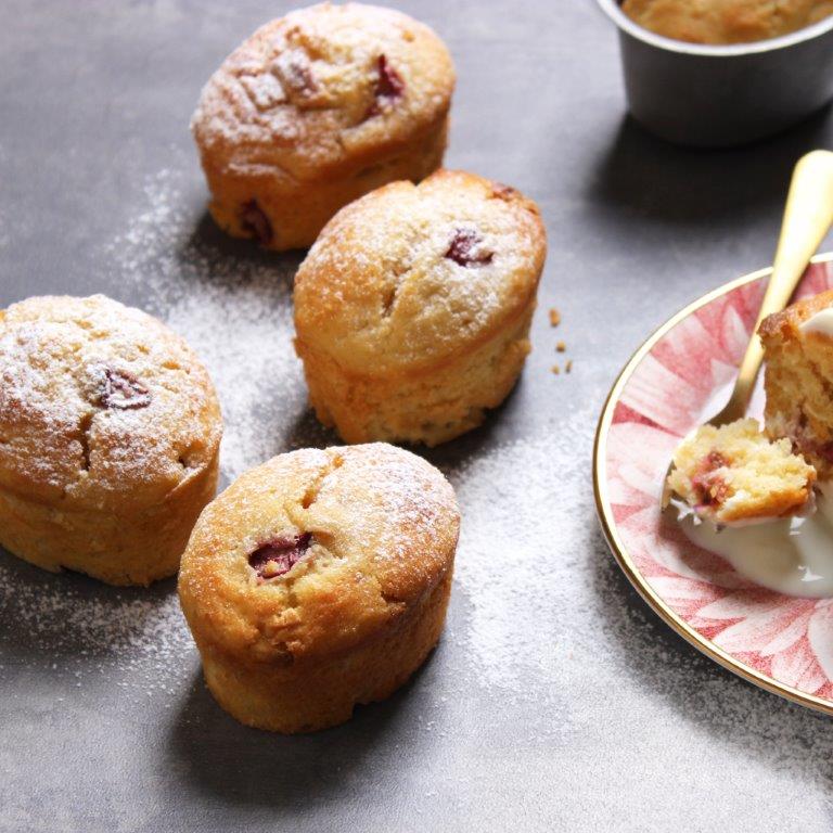 Rhubarb & White Chocolate Friands