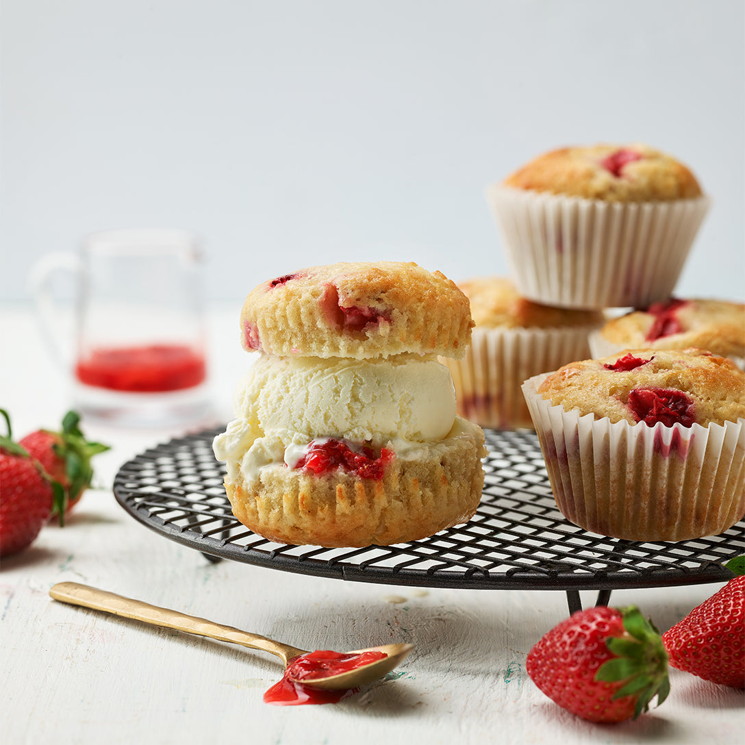 Strawberry Muffin Ice Cream Sandwich